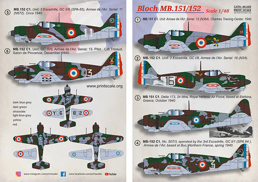 Print Scale 48-268 1:48 Bloch MB.151/152 1. MB.151 C