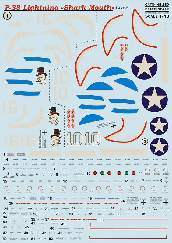 Print Scale 48-269 1:48 Lockheed P-38 Lightning Shark Mouth Part 5