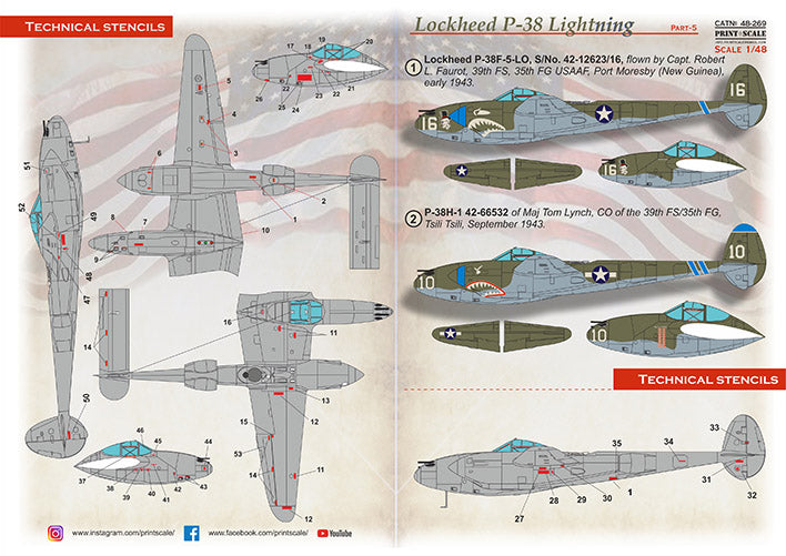 Print Scale 48-269 1:48 Lockheed P-38 Lightning Shark Mouth Part 5