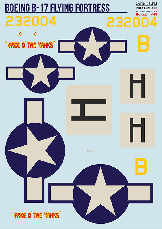 Print Scale 48-272 1:48 Boeing B-17 Flying Fortress 'Pride O the Yanks'