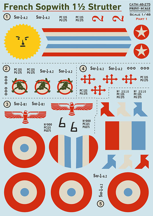 Print Scale 48-275 1:48 Sopwith 1 1/2 Strutter decals Part 1