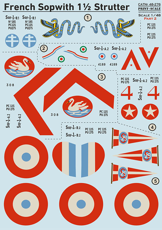 Print Scale 48-276 1:48 Sopwith 1 1/2 Strutter decals Part 2