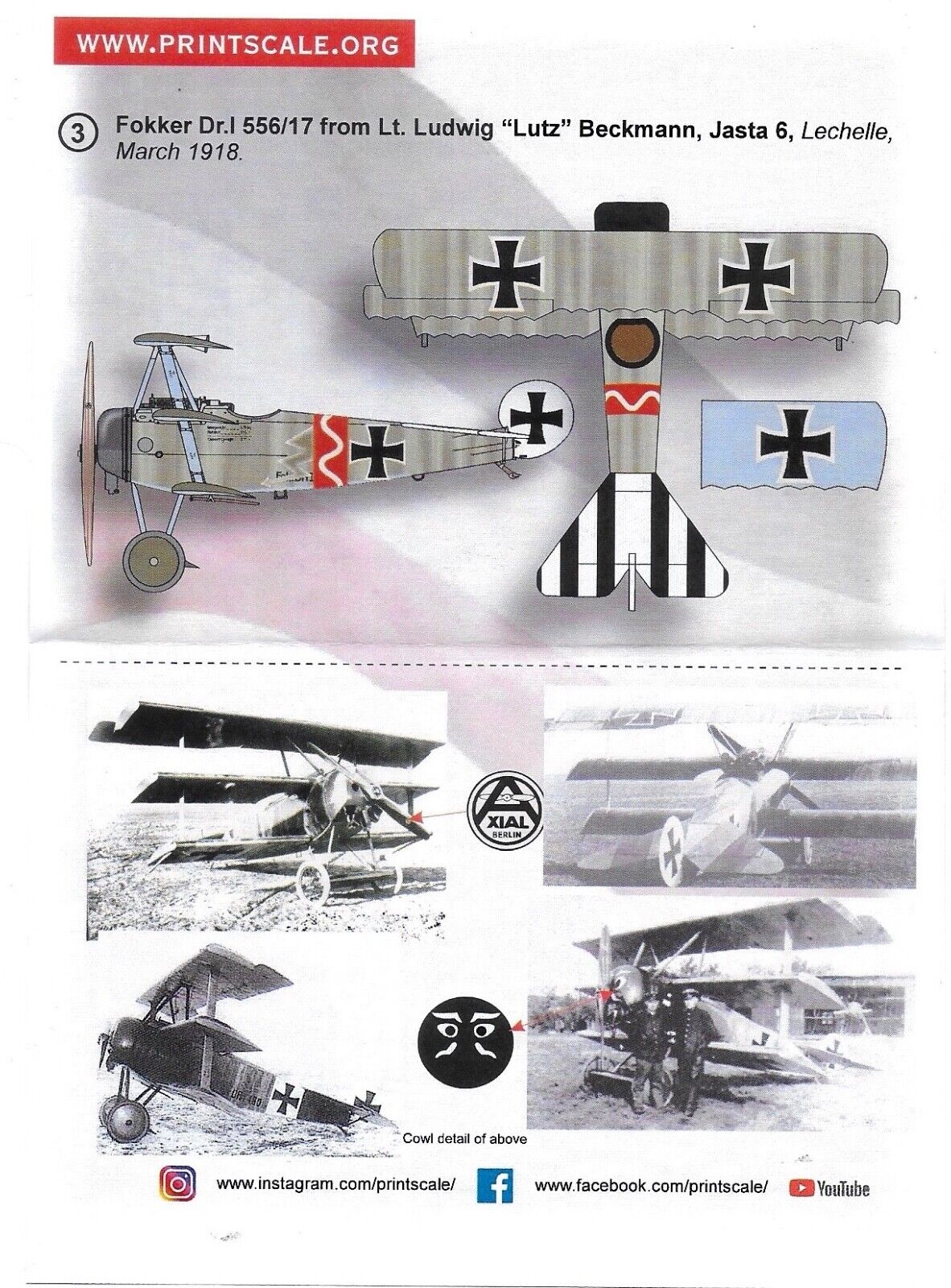 Print Scale 48-277 1:48 Fokker Dr.I Part 1