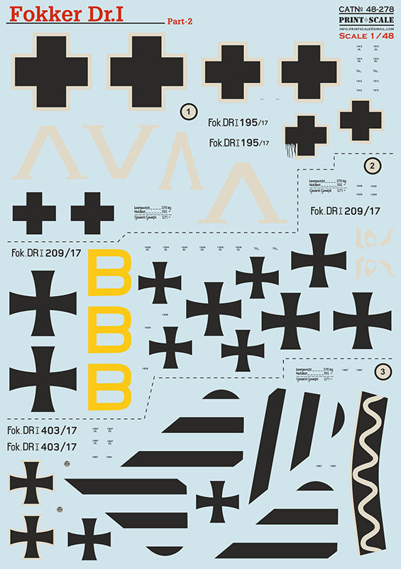 Print Scale 48-278 1:48 Fokker Dr.I Part 2