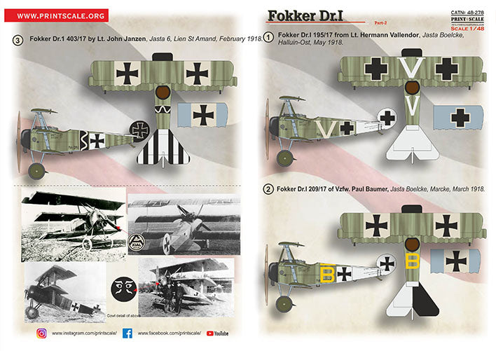 Print Scale 48-278 1:48 Fokker Dr.I Part 2