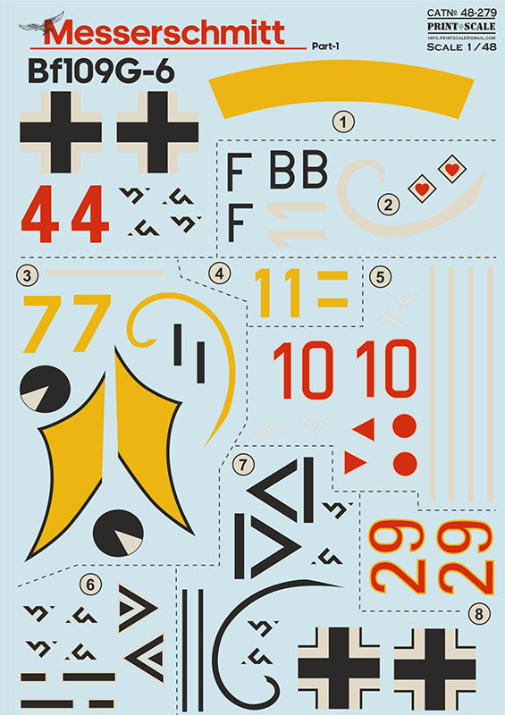 Print Scale 48-279 1:48 Messerschmitt Bf-109G-6 Part-1