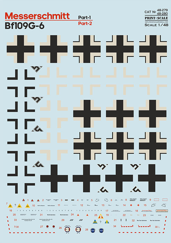 Print Scale 48-279 1:48 Messerschmitt Bf-109G-6 Part-1