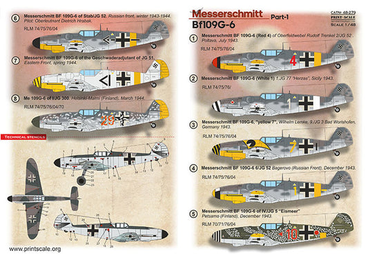 Print Scale 48-279 1:48 Messerschmitt Bf-109G-6 Part-1