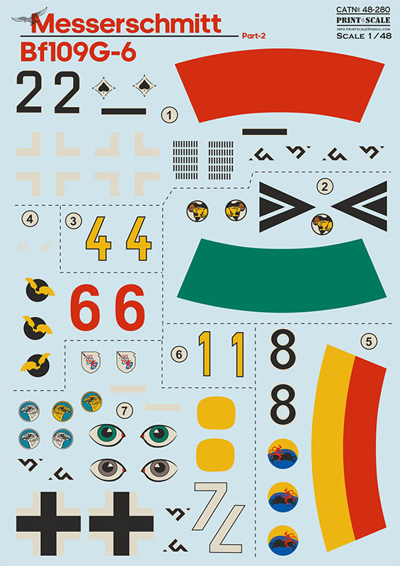 Print Scale 48-280 1:48 Messerschmitt Bf-109G-6 Part-2