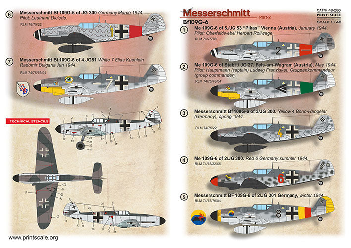 Print Scale 48-280 1:48 Messerschmitt Bf-109G-6 Part-2