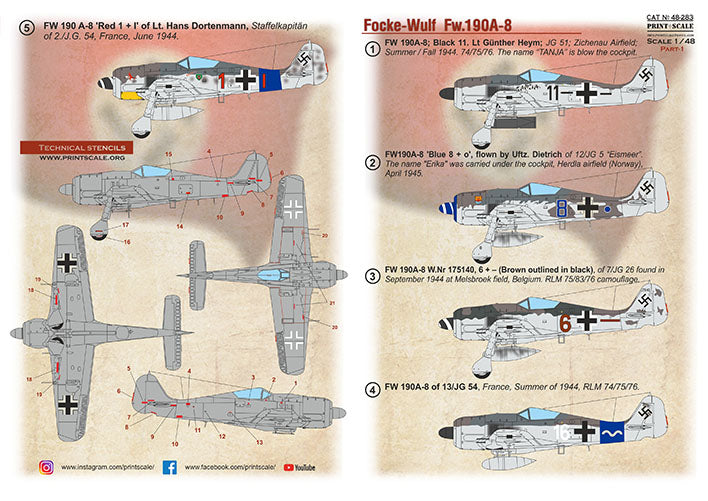 Print Scale 48283 1:48 Focke-Wulf Fw-190A-8 Part-1