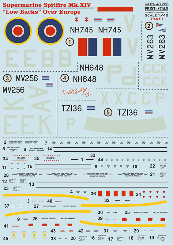 Print Scale 48-288 1:48 Supermarine Spitfire Mk.XIV Low Backs Part 1