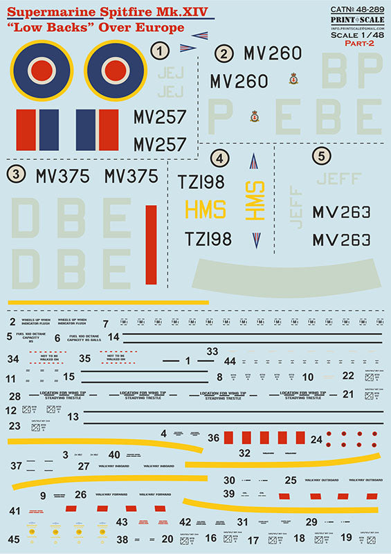 Print Scale 48-289 1:48 Supermarine Spitfire Mk.XIV Low Backs Part 2