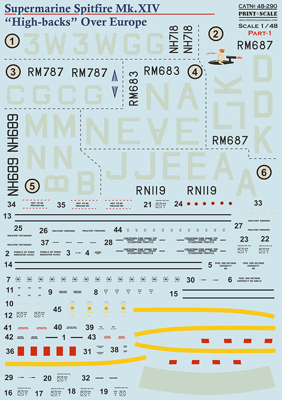 Print Scale 48-290 1:48 Supermarine Spitfire Mk.XIV High Backs Part 11