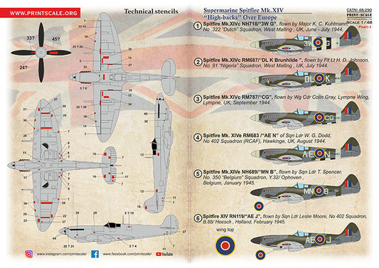 Print Scale 48-290 1:48 Supermarine Spitfire Mk.XIV High Backs Part 11