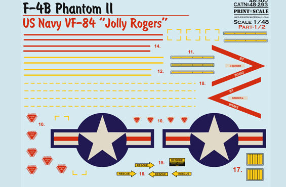 Print Scale 48293 1:48 McDonnell F-4B Phantom II. US NAVY VF-84 'Jolly Rogers'. Part 2