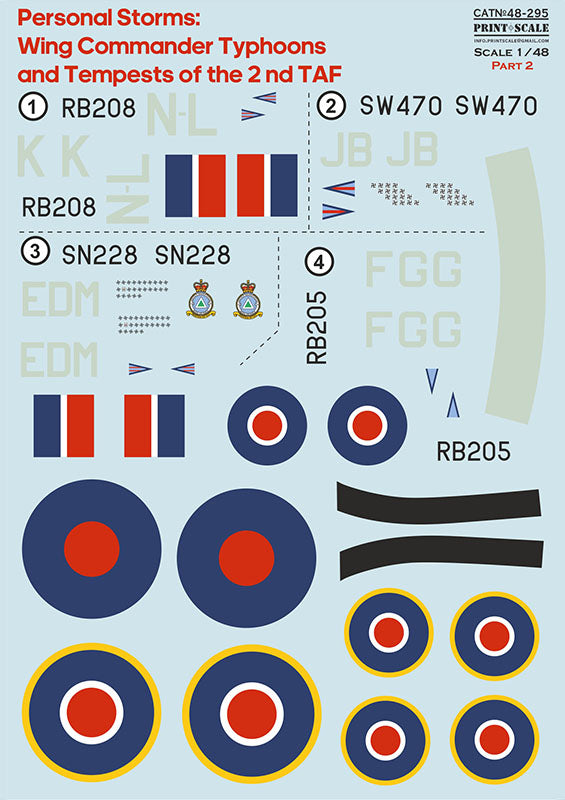 Print Scale 48295 1:48 Personal Storm: Wing Commander Typhoon and Tempests of the 2nd TAF. Part 21