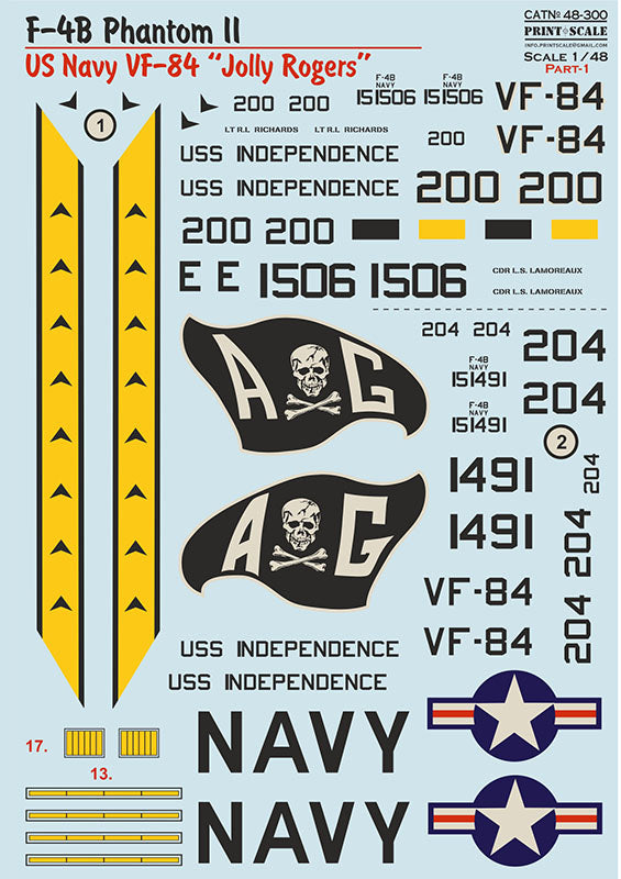 Print Scale 48300 1:48 McDonnell F-4B Phantom II. US NAVY VF-84 'Jolly Rogers'. Part 1