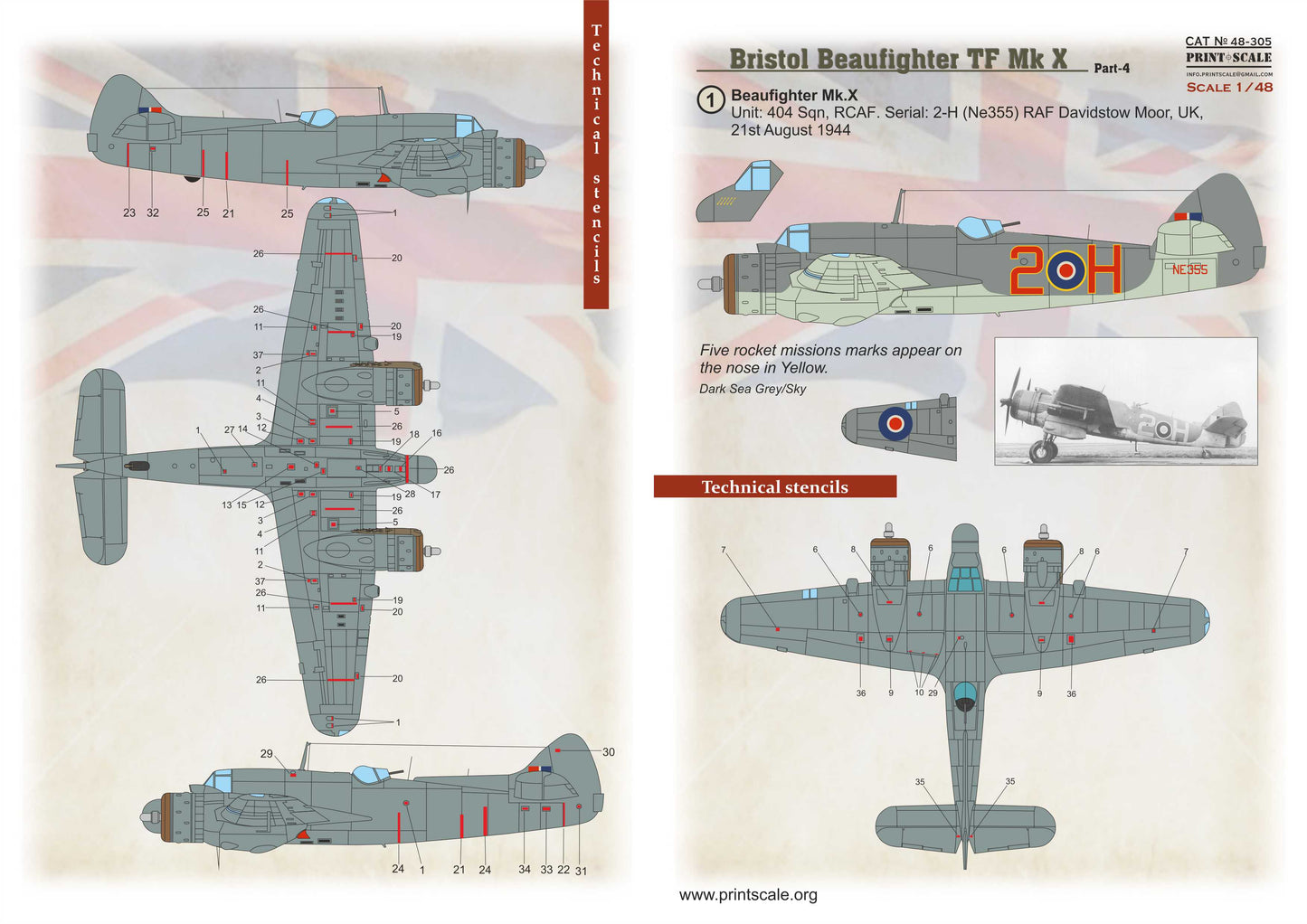 Print Scale 48305 1:48 Bristol Beaufighter TF Mk.X Part 4