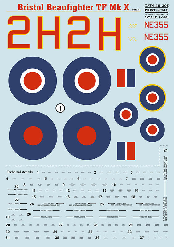 Print Scale 48305 1:48 Bristol Beaufighter TF Mk.X Part 4