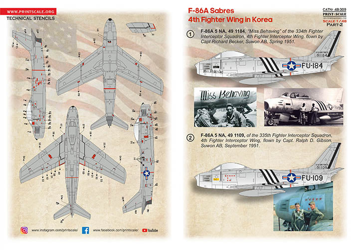 Print Scale 48309 1:48 North-American F-86A Sabres 4th Fighter Wing in Korea. Part 2