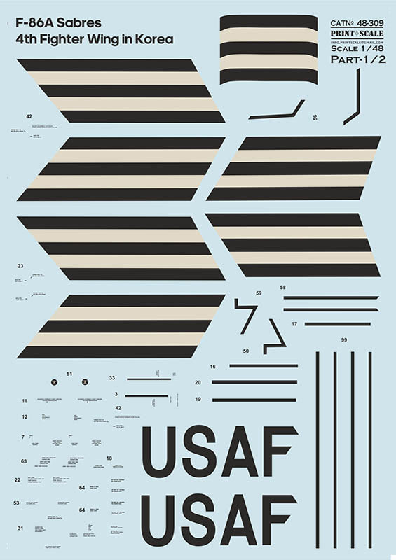Print Scale 48309 1:48 North-American F-86A Sabres 4th Fighter Wing in Korea. Part 2