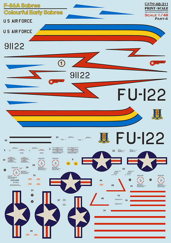 Print Scale 48311 1:48 North-American F-86A Colorful Early Sabres