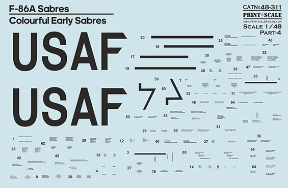 Print Scale 48311 1:48 North-American F-86A Colorful Early Sabres