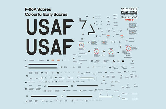 Print Scale 48312 1:48 North-American F-86A Colorful Early Sabres.