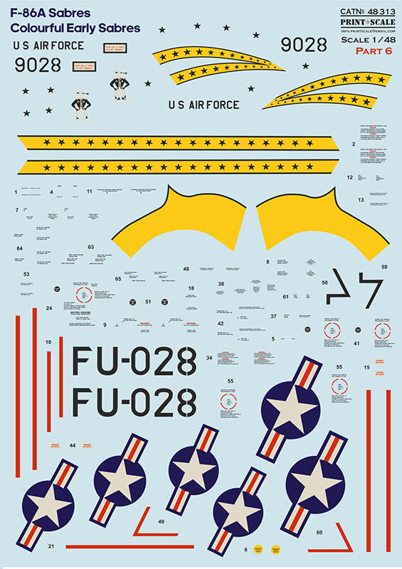 Print Scale 48313 1:48 North-American F-86A Colorful Early Sabres