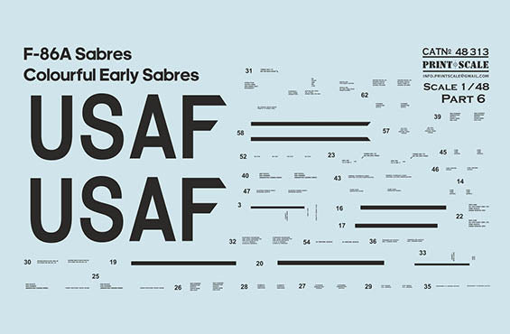 Print Scale 48313 1:48 North-American F-86A Colorful Early Sabres