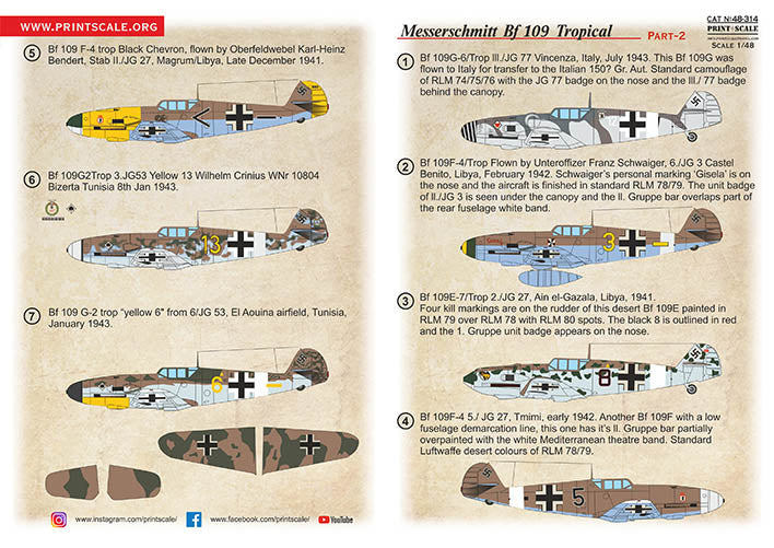 Print Scale 48314 1:48 Messerschmitt Bf-109. Tropical options. Part 2.