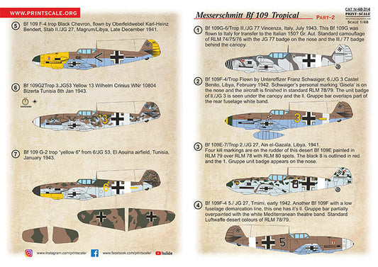 Print Scale 48314 1:48 Messerschmitt Bf-109. Tropical options. Part 2.