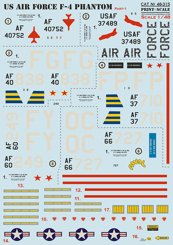 Print Scale 48315 1:48 US Air Forces F-4 Phantom. Part 1