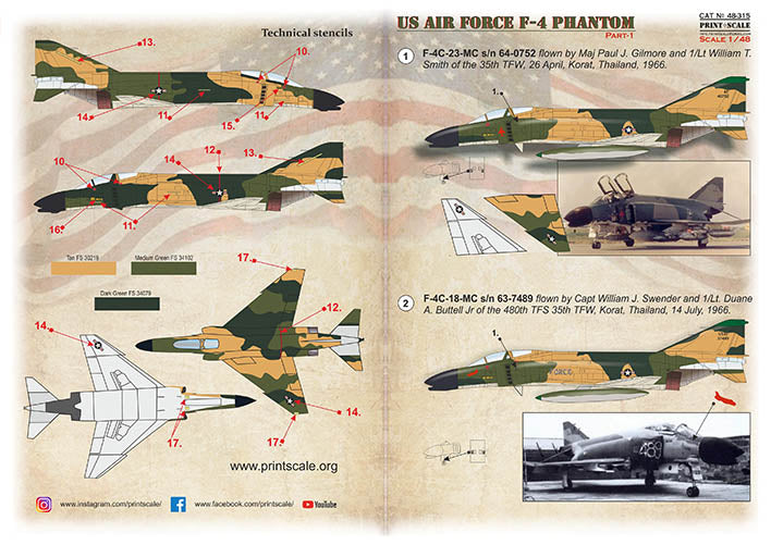 Print Scale 48315 1:48 US Air Forces F-4 Phantom. Part 1