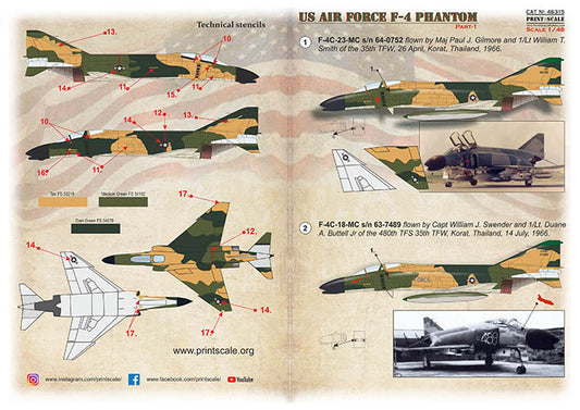 Print Scale 48315 1:48 US Air Forces F-4 Phantom. Part 1