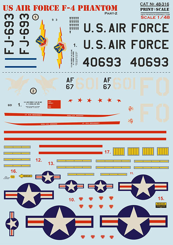 Print Scale 48316 1:48 US Air Forces McDonnell F-4 Phantom. Part 2