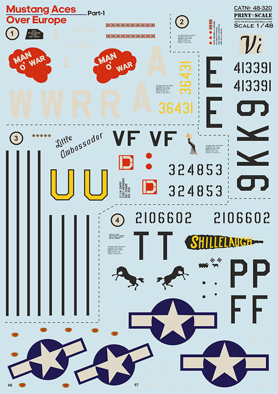 Print Scale 48320 1:48 North-American P-51 Mustang Aces over Europe. Part 1