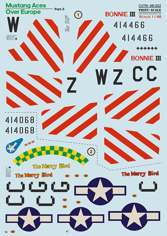 Print Scale 48322 1:48 North-American P-51 Mustang Aces over Europe. Part 3