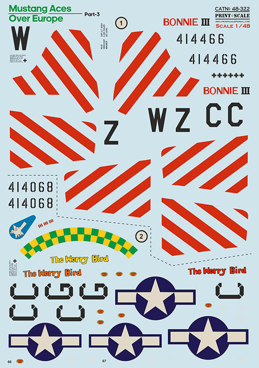 Print Scale 48322 1:48 North-American P-51 Mustang Aces over Europe. Part 3