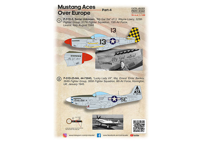 Print Scale 48323 1:48 North-American P-51 Mustang Aces over Europe. Part 4