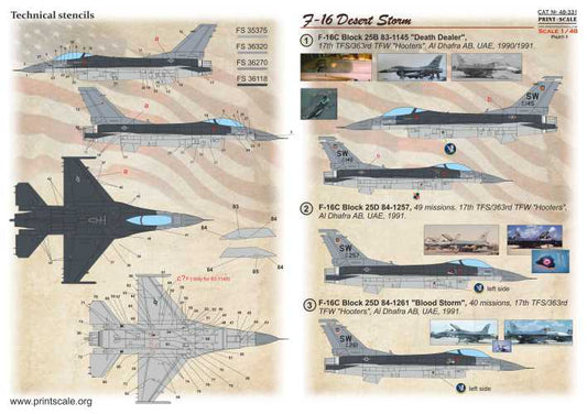 Print Scale 48331 1:48 Lockheed-Martin F-16 Desert Storm. Part 1