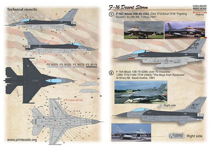 Print Scale 48333 1:48 F-16 Fighting Falcon Desert Storm. Part 3