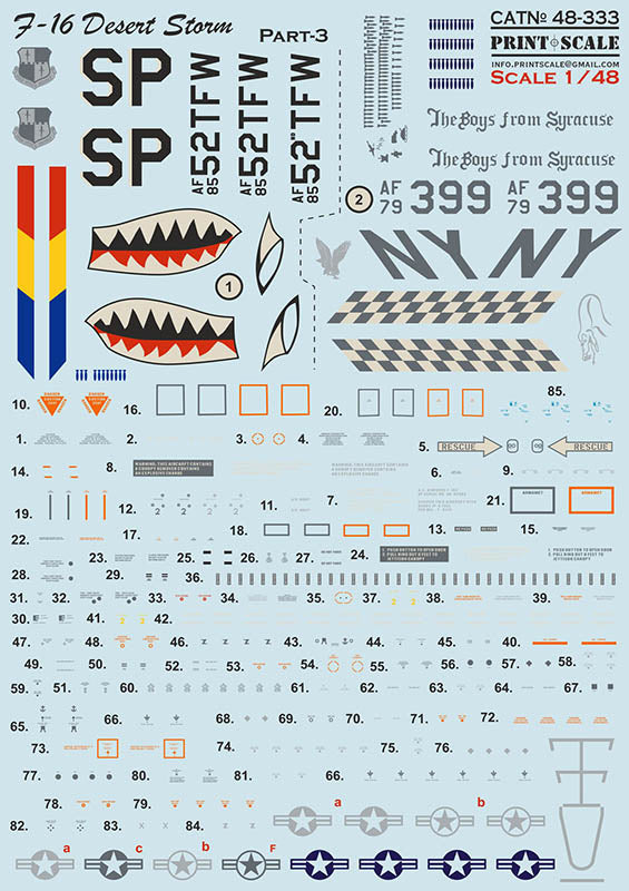 Print Scale 48333 1:48 F-16 Fighting Falcon Desert Storm. Part 3