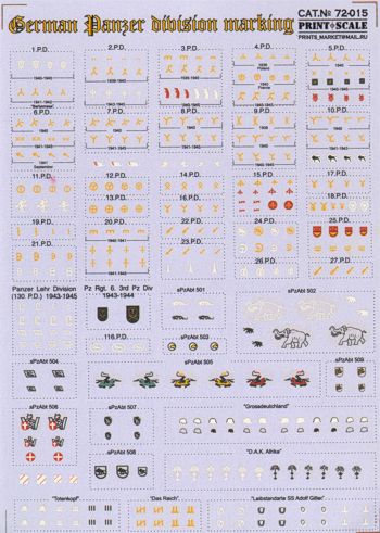 Print Scale 72015 1:72 German Panzer Division Marking