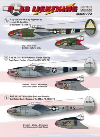 Print Scale 72016 1:72 Lockheed P-38H/P-38J Lightning Part 1