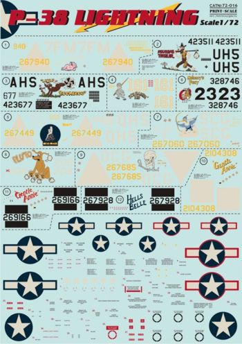 Print Scale 72016 1:72 Lockheed P-38H/P-38J Lightning Part 1