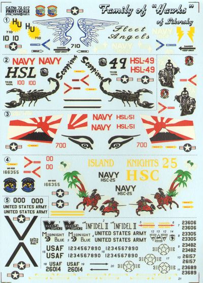 Print Scale 72017 1:72 Family of "Hawks" of Sikorsky