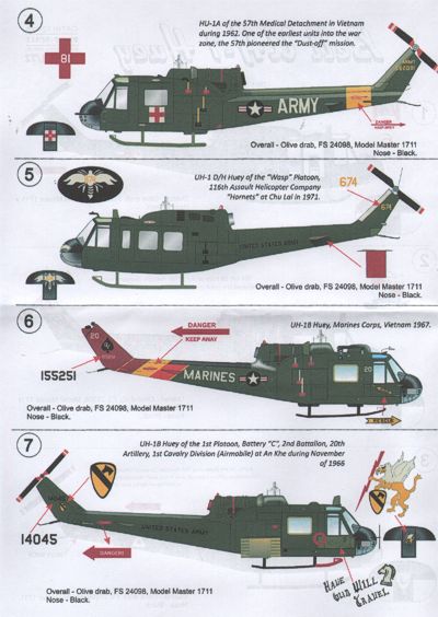 Print Scale 72019 1:72 Bell UH-1B/UH-1D Huey