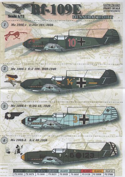 Print Scale 72021 1:72 Messerschmitt Bf-109E Part 1